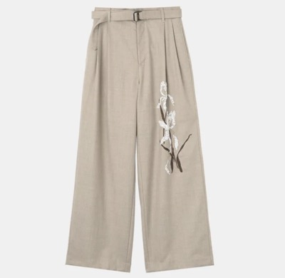 MARGE（マージ）　Wool sequin-embellished belted trousers