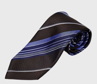 KINSHOKU（キンショク）　ネクタイ ビッグストライプ・ブラウン