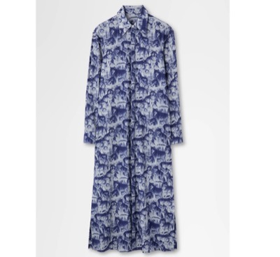 OVERCOAT(オーバーコート) printed long wool shirting