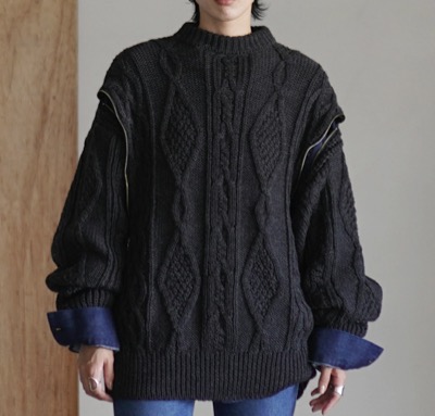 NEPLA.（ネプラ）　アラン ジッププリントニット