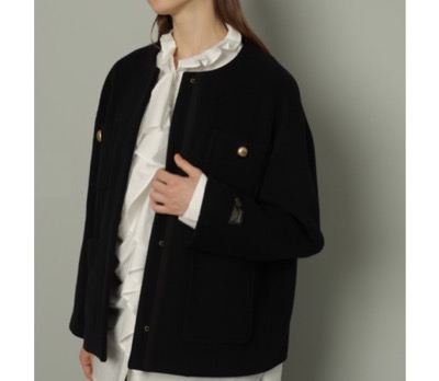 CADUNE(カデュネ) ノーカラーポケットコート