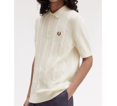 FRED PERRY（フレッドペリー）　Textured Cable Knit Polo Shirt
