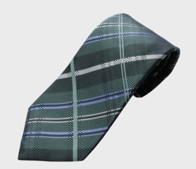 KINSHOKU　ネクタイ バスケットチェック・グリーン