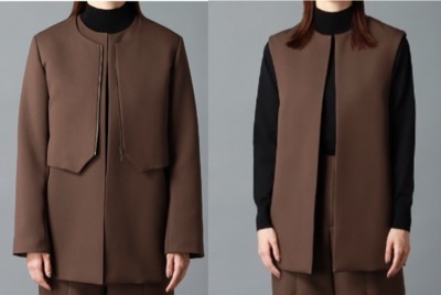 CIS．（シス）　ロングベスト＆ショートジャケット ウォッシャブル リサイクルポリエステル