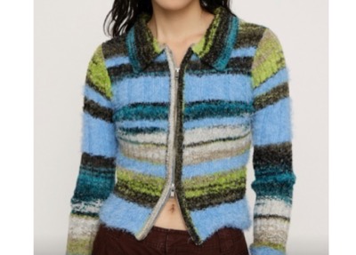 SLY（スライ）　SHAGGY MIX FRONT ZIP TOPS