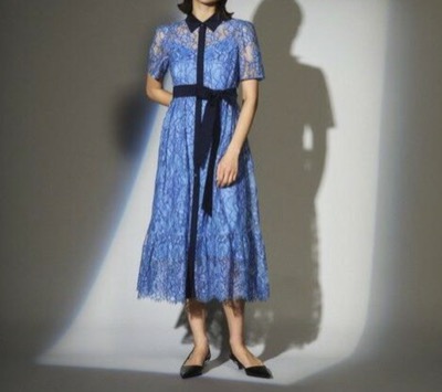 GRACE CONTINENTAL（グレースコンチネンタル）　バイカラーレースシャツワンピース