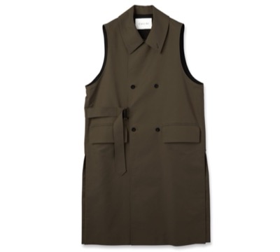 CULLNI（クルニ）　Chambray Gabardine Tie Locken Long Vest