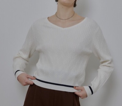 allureville(アルアバイル) Wミニケーブルプルオーバー