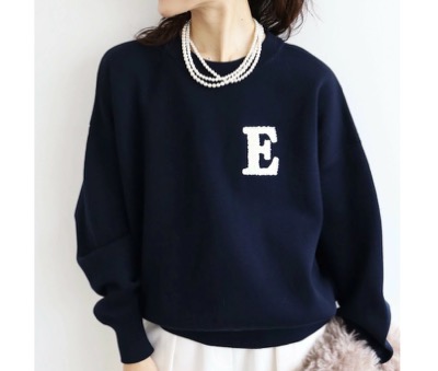 le.coeur blanc(ルクールブラン) サガラ刺繍クループルオーバー