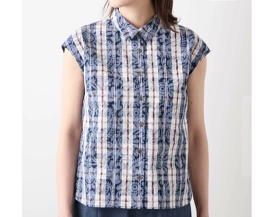 NEWYORKER(ニューヨーカー) ペイズリーニューヨーカータータン フレンチスリーブブラウス