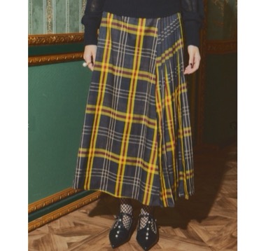 manana suerte(マニャーナスエルテ) アシンメトリーチェックプリーツスカート