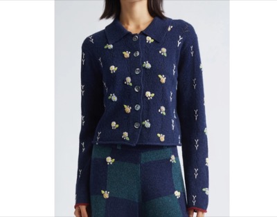 YANYAN(ヤンヤン) Daisy Lambswool Cardigan