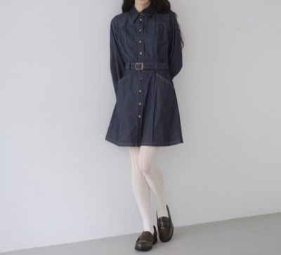 foufou(フーフー) クラシカルデニムミニワンピース