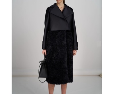 AKIKO OGAWA（アキコオガワ）　24AW ダブルサテン×エコシールファーコート