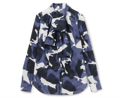 AKIKO OGAWA（アキコオガワ）　ローンプリントボウタイブラウス