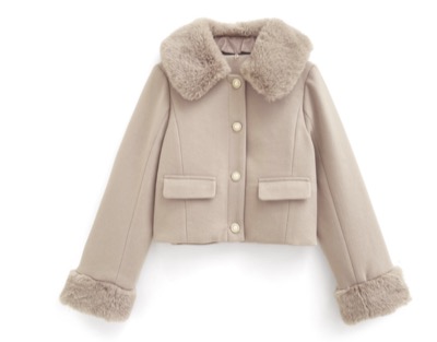 GRL（グレイル）　ビジューボタンファーショート丈コート