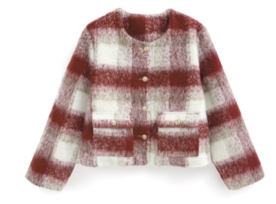 GRL（グレイル）　チェック柄シャギージャケット