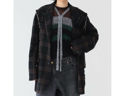 maturely（マチュアリー）　リサイクルウール カットオフ ジャケット
