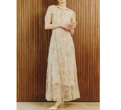 LILY BROWN（リリーブラウン）　チュールエンブロイダリードレス