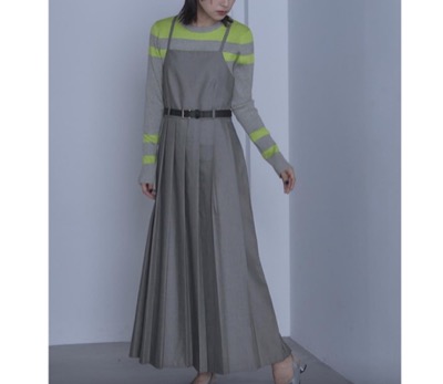 miette（ミエット）　ベルト付きバッククロスプリーツワンピース