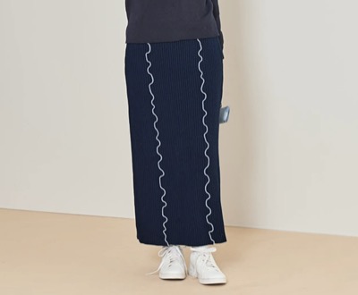 miette（ミエット）　配色メローリブスカート