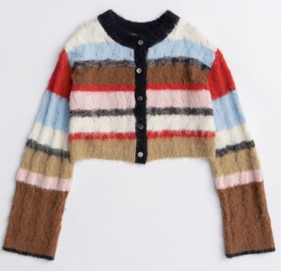 MAISON SPECIAL（メゾンスペシャル）　2way Neck Multi Border Knit Tops