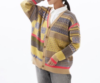 FRAPBOIS（フラボア）　ミックスクロア カーディガン