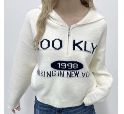 WEGO（ウィゴー）　ハーフジップセーラーニット