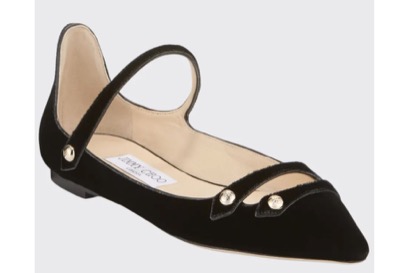 Jimmy Choo(ジミーチュウ) Layton Velvet Mary Jane Ballerina Flats
