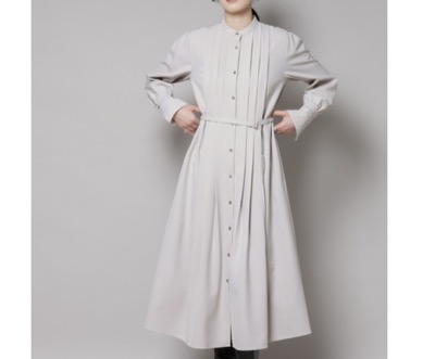 NANO universe（ナノ・ユニバース）　ダブルクロスベルト付きタックワンピース