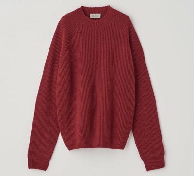 JOHN SMEDLEY（ジョンスメドレー）　カシミヤ混 クルーネックリブニットプルオーバー