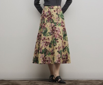 GRACE CONTINENTAL（グレースコンチネンタル）　フラワージャガードフレアスカート