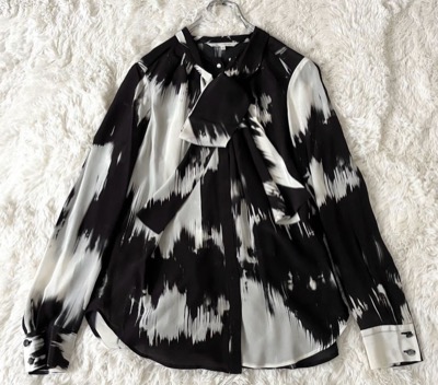 AKIKO OGAWA(アキコオガワ) シルク100% ボウタイ ブラウス