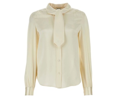 Saint Laurent(サンローラン) lavallière-neck silk-satin blouse