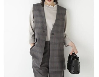 human woman(ヒューマンウーマン) 強撚シャークスキンノーカラージレ