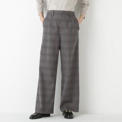 human woman(ヒューマンウーマン) 強撚シャークスキンセミワイドパンツ