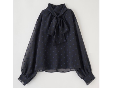 stola.(ストラ) ボウタイ付きスタンドカラーブラウス