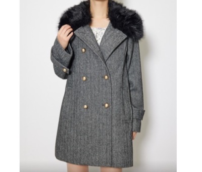 rienda（リエンダ）　Aラインステンカラーコート