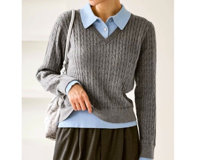 ROPE' PICNIC（ロペピクニック）　フェイクレイヤードニットプルオーバー