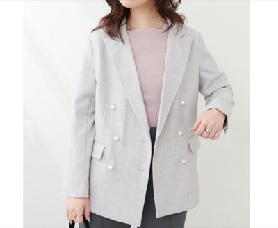 natural couture(ナチュラルクチュール) osonoパール釦テーラードジャケット