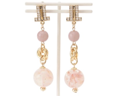 LANVIN en Bleu（ランバンオンブルー）　桜ピンク イヤリング