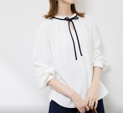 ROPE' PICNIC(ロペピクニック) 配色リボンブラウス