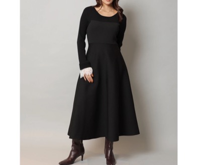 Apuweiser-riche（アプワイザー・リッシェ）　袖レースビスチェ切替ワンピース