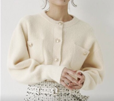 TONAL(トーナル) ラメニット金釦カーデ