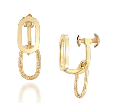 STAR JEWELRY(スタージュエリー) TEXTURE CLIP CHAIN EARRINGS