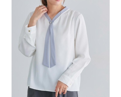 Pierrot(ピエロ) タイデザインブラウス