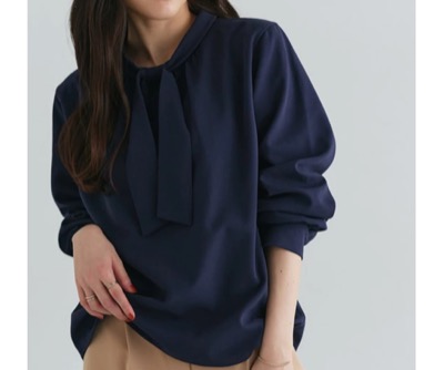 Pierrot(ピエロ) 裏微起毛タイパフブラウス