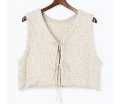 Te chichi TERRASSE(テチチ テラス) ポンポンヤーンニットショートベスト