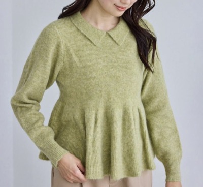 ROPE' PICNIC（ロペピクニック）　アンゴラ混ペプラムニット