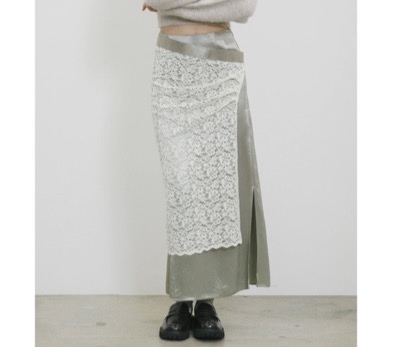 tiit-tokyo（ティート トウキョウ）　レースエプロンコンビスカート